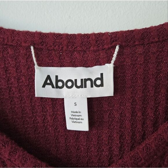 Abound Waffle Knit Sweater Burgundy - Picture 2 of 6